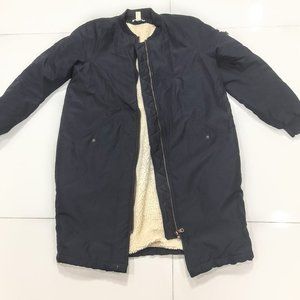 H&M Blue long Zipper Sherpa Jacket H&M Size M Winter Cold Men